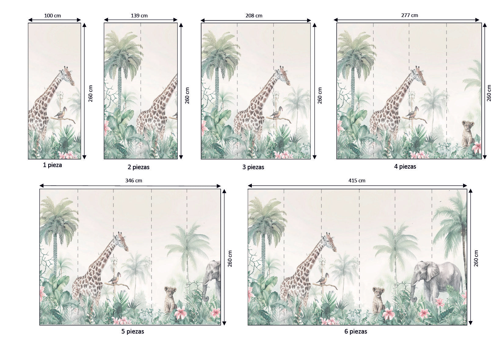 Mural vinílico autoadhesivo Wallplas Infantil Africa