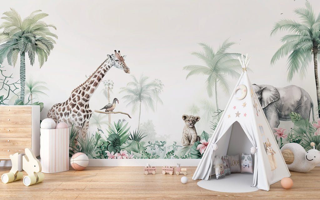 Mural vinílico autoadhesivo Wallplas Infantil Africa