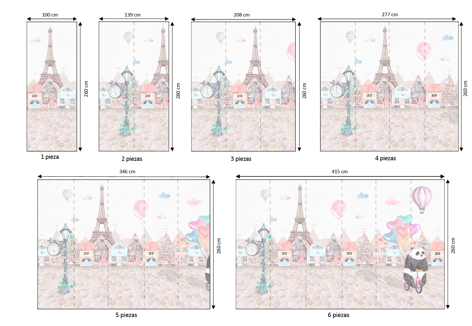 Mural vinílico autoadhesivo Wallplas Infantil Panda