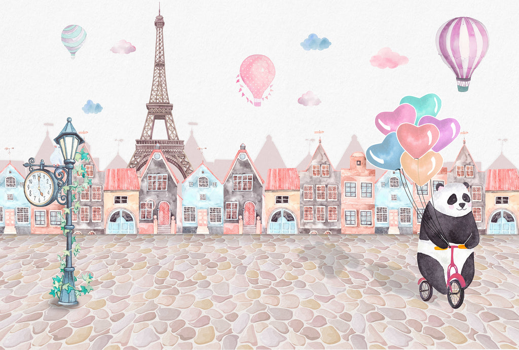 Mural vinílico autoadhesivo Wallplas Infantil Panda