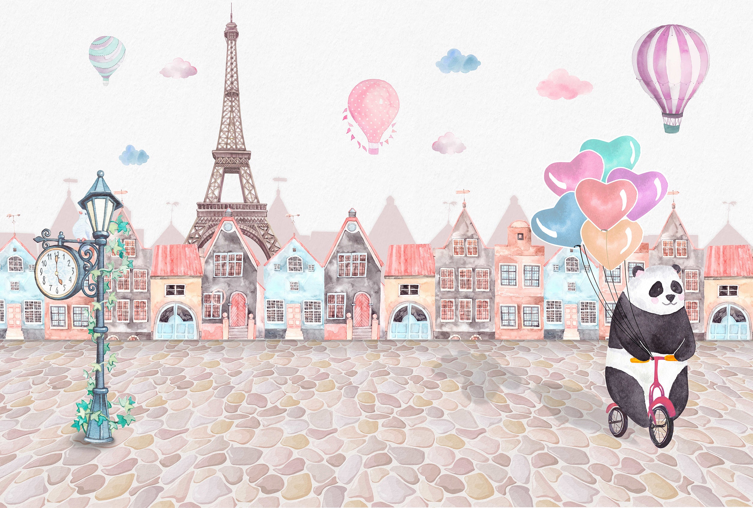 Mural vinílico autoadhesivo Wallplas Infantil Panda