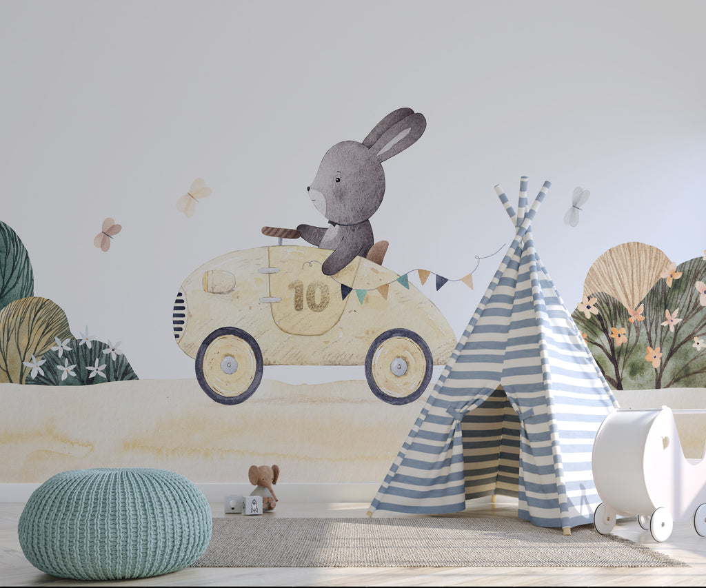 Mural vinílico autoadhesivo Wallplas Infantil Rabbit
