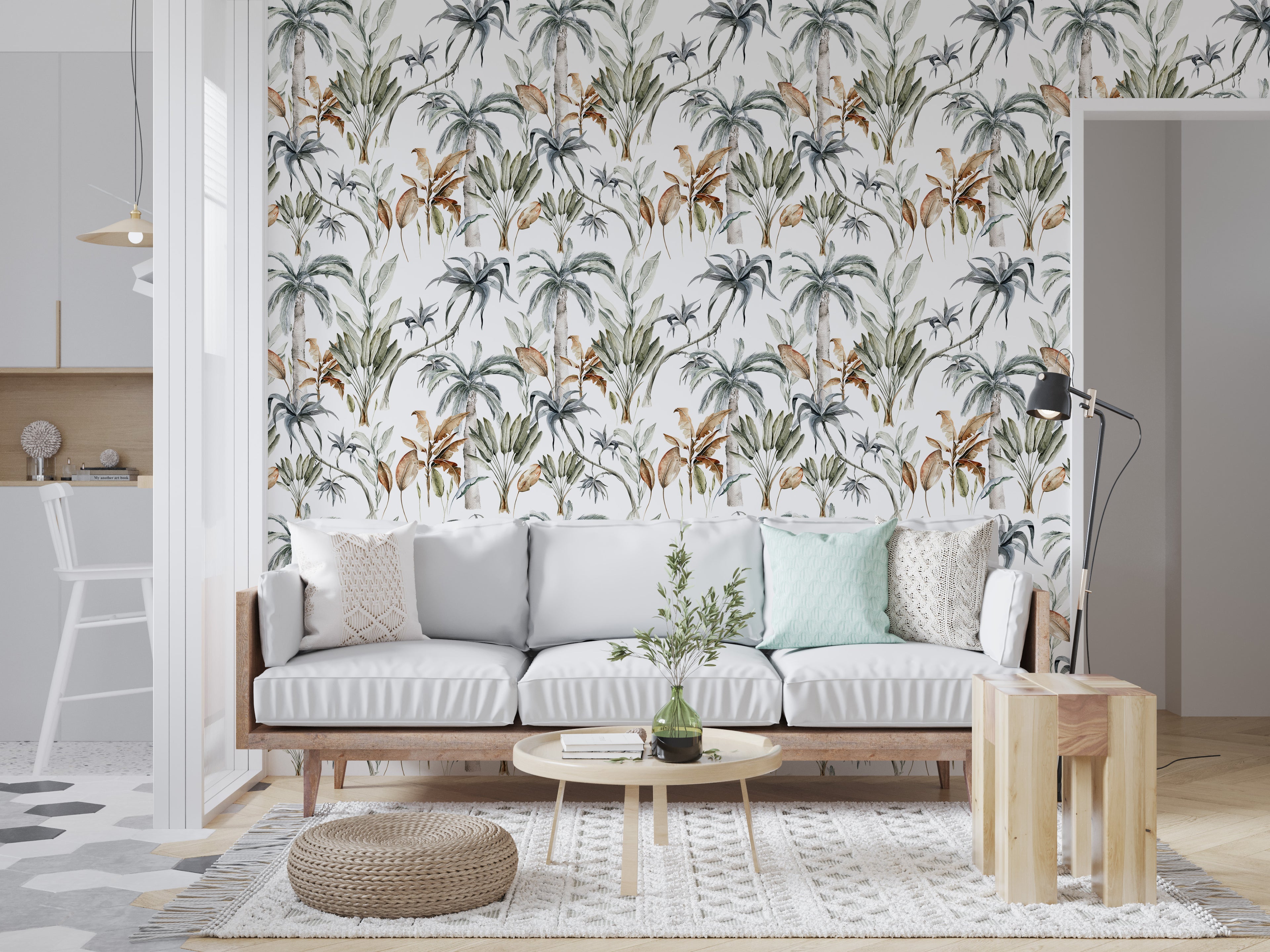 Papel pintado vinílico adhesivo Wallplas Palmeral