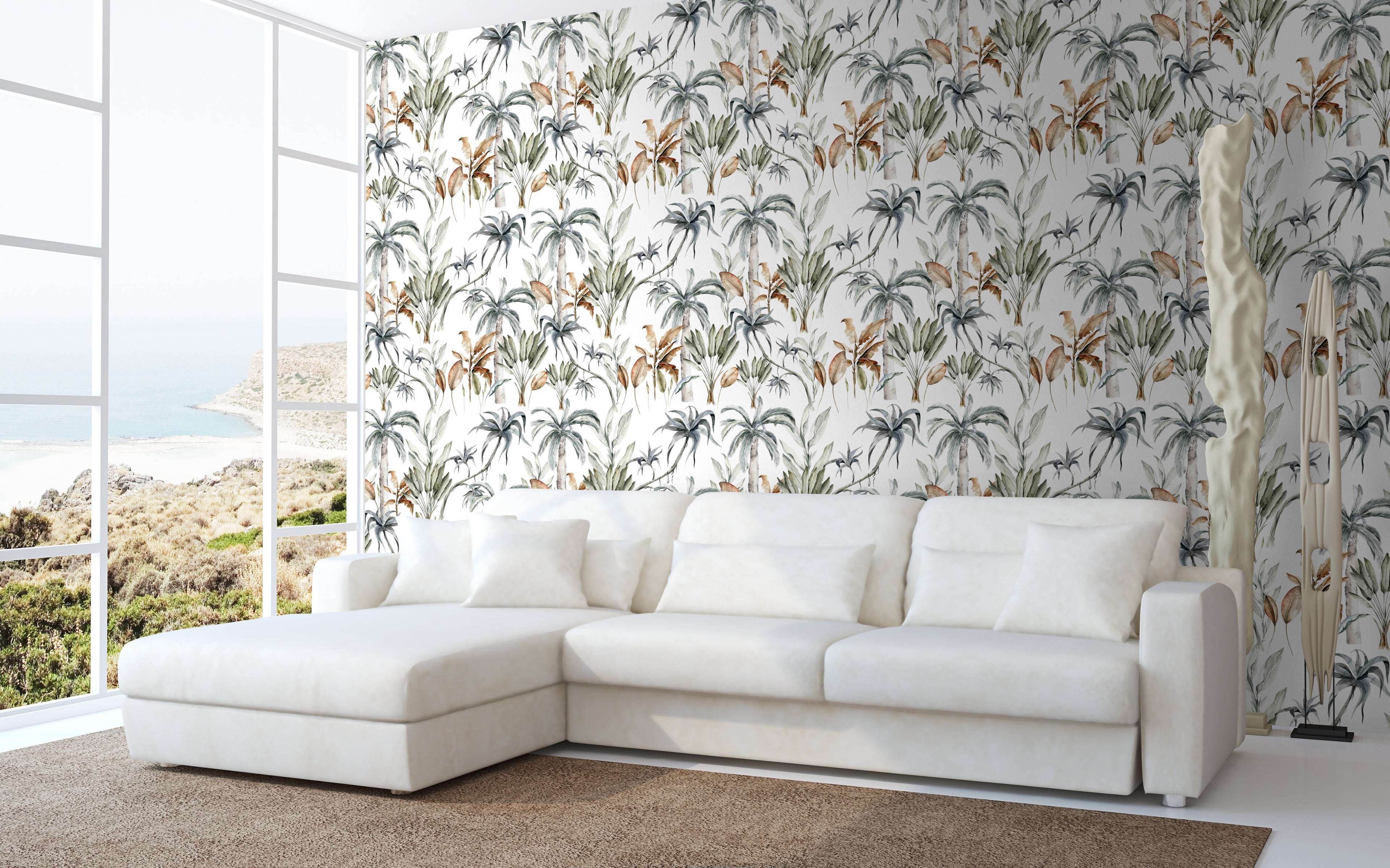 Papel pintado vinílico adhesivo Wallplas Palmeral