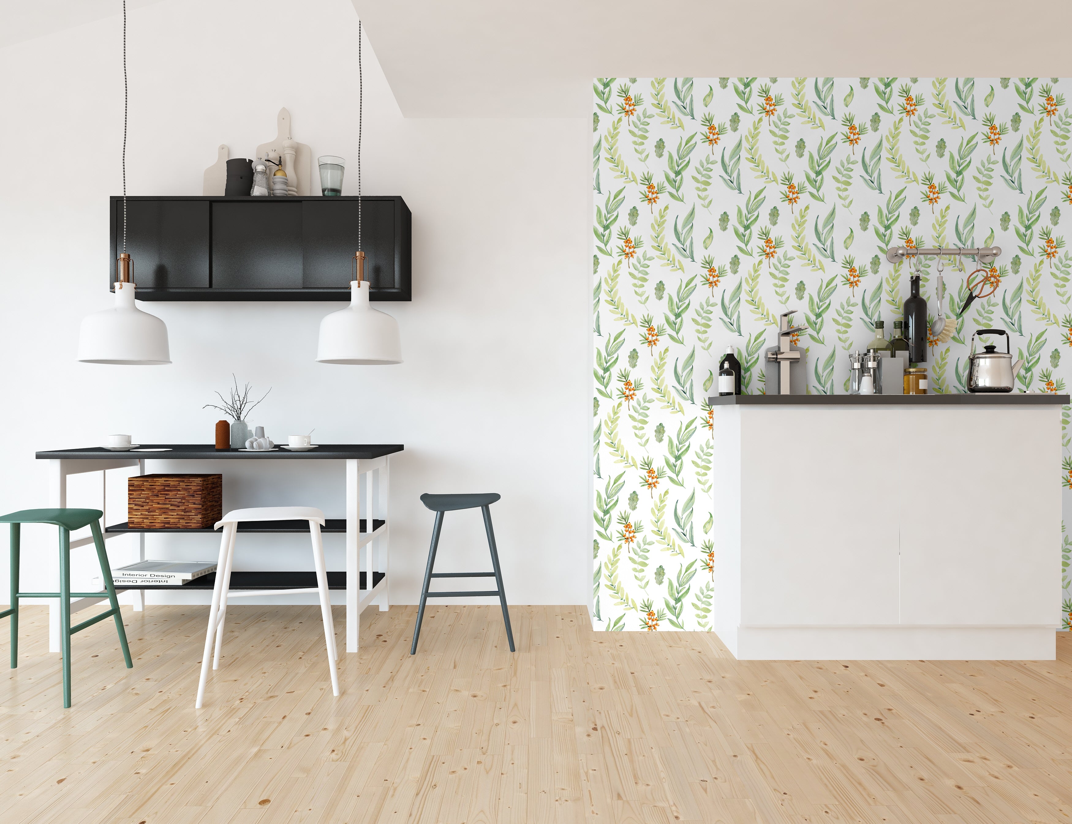 Papel pintado vinílico adhesivo Wallplas Ramitas