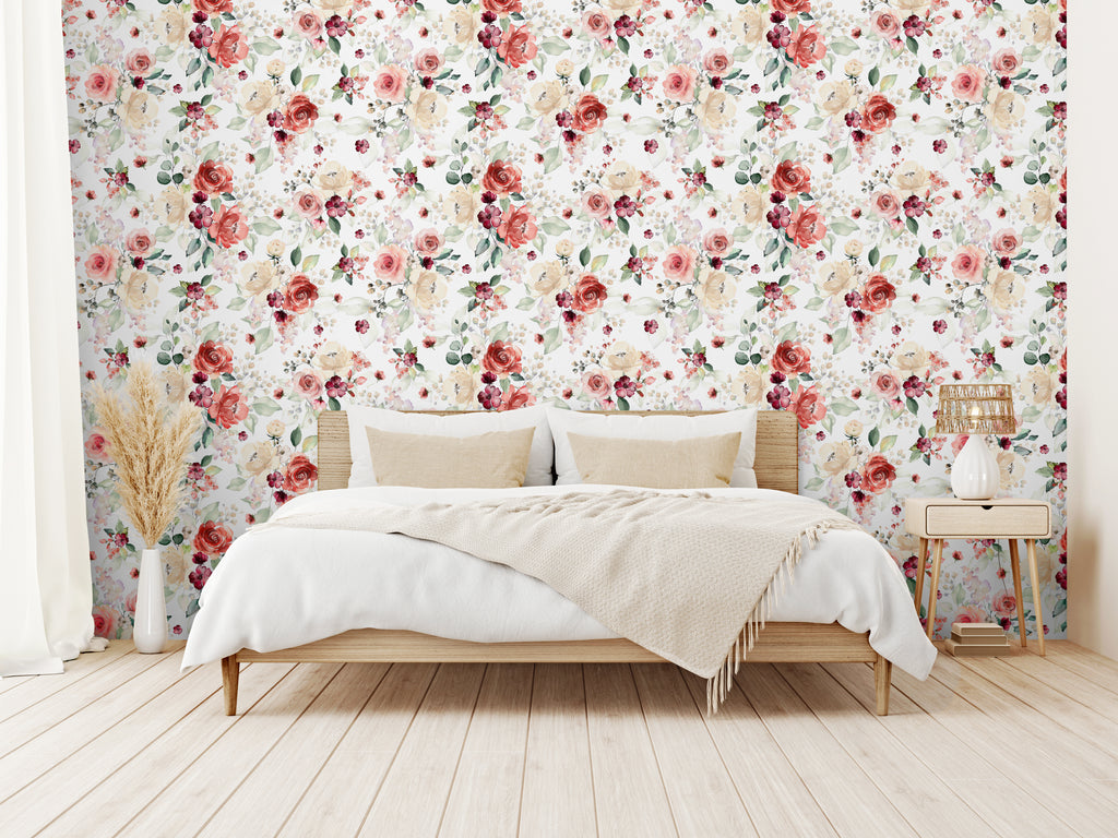 Papel pintado vinílico adhesivo Wallplas Roses