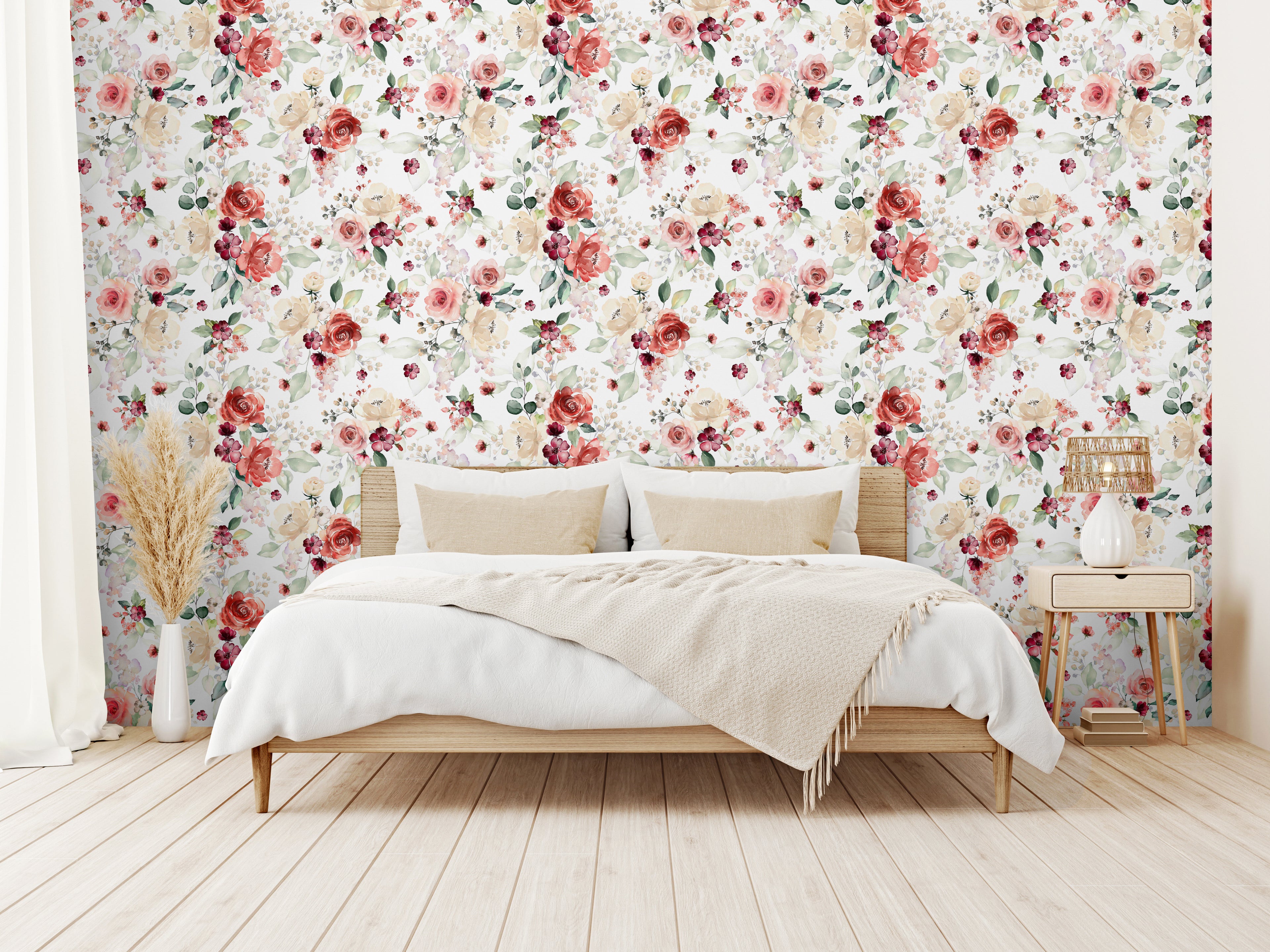 Papel pintado vinílico adhesivo Wallplas Roses