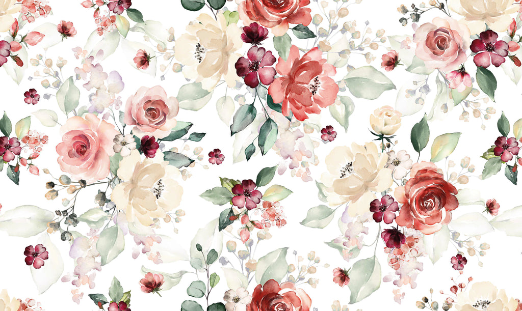 Papel pintado vinílico adhesivo Wallplas Roses