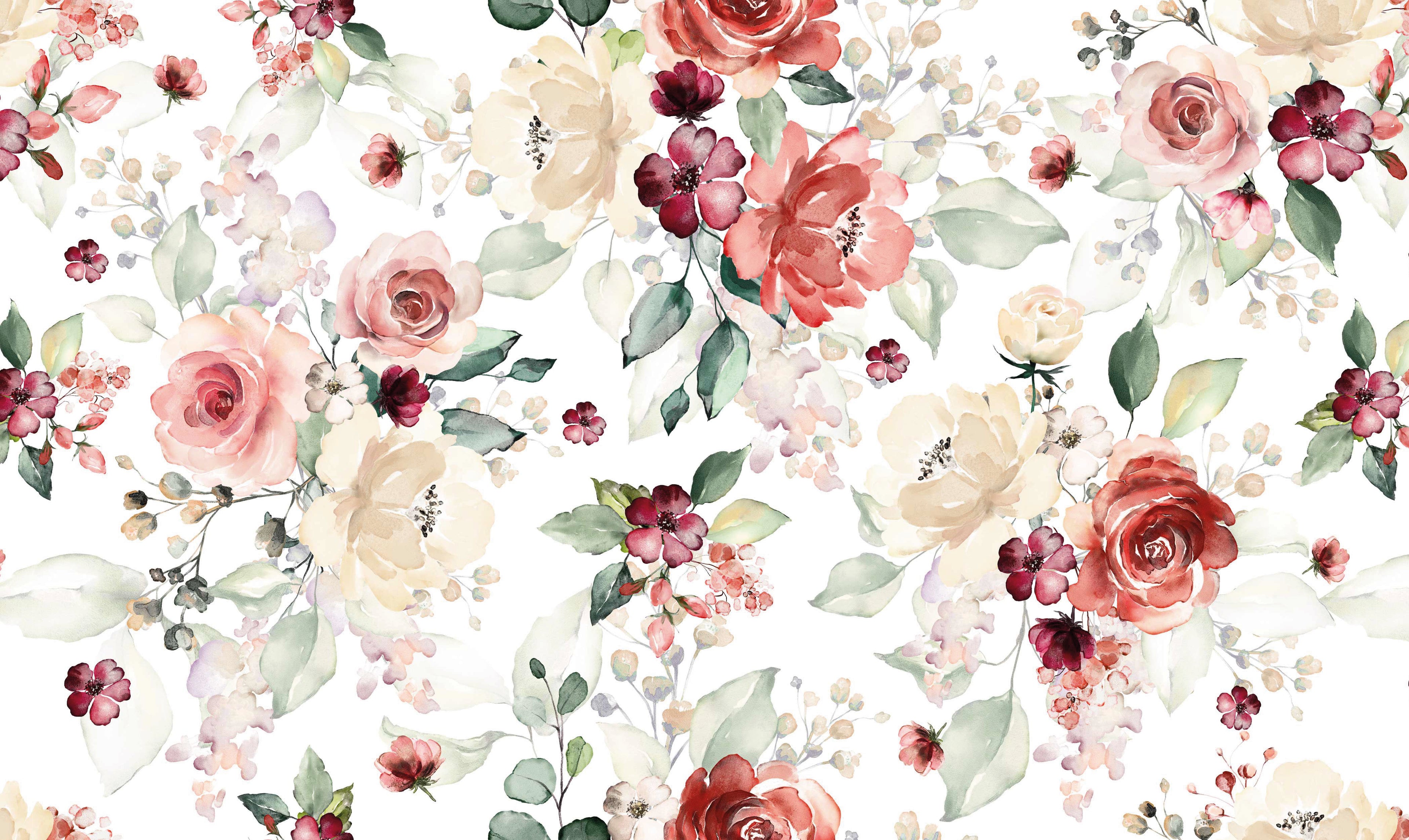 Papel pintado vinílico adhesivo Wallplas Roses