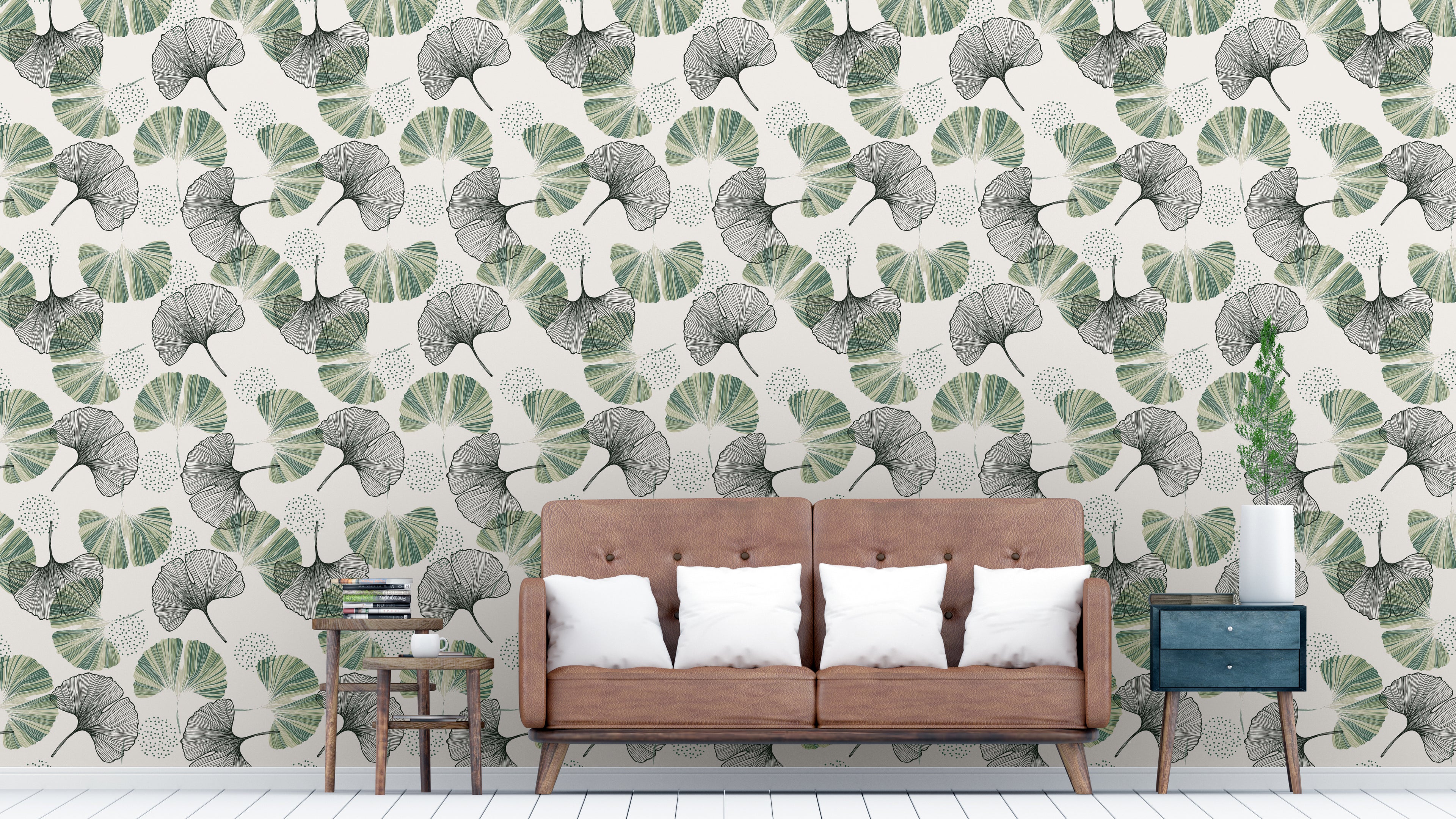 Papel pintado vinílico adhesivo Wallplas Ginko