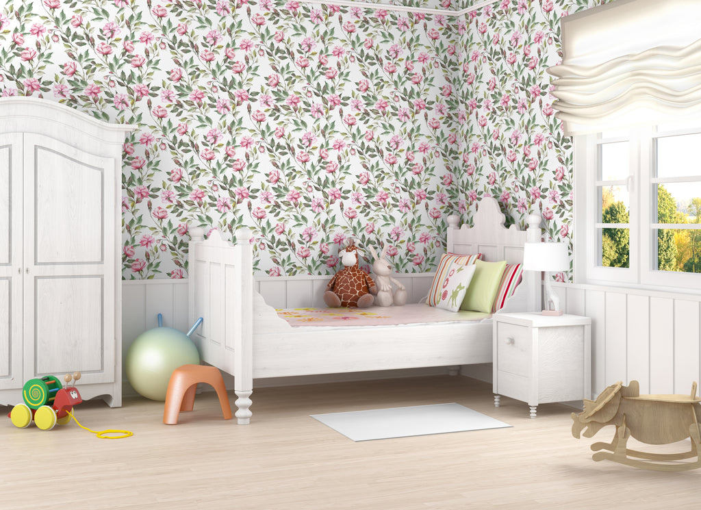 Papel pintado vinílico adhesivo Wallplas Rosas