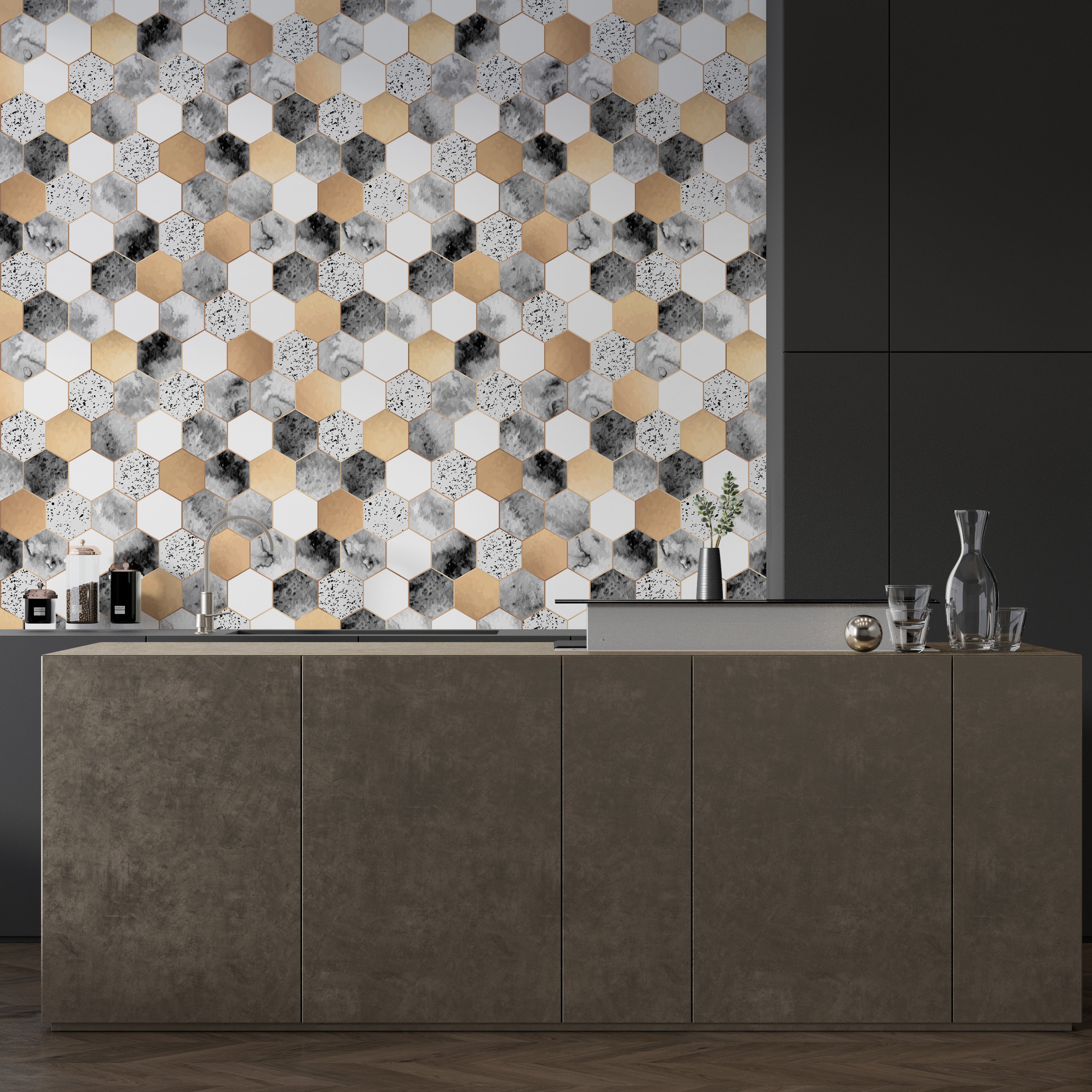 Papel pintado vinílico adhesivo Wallplas Panal