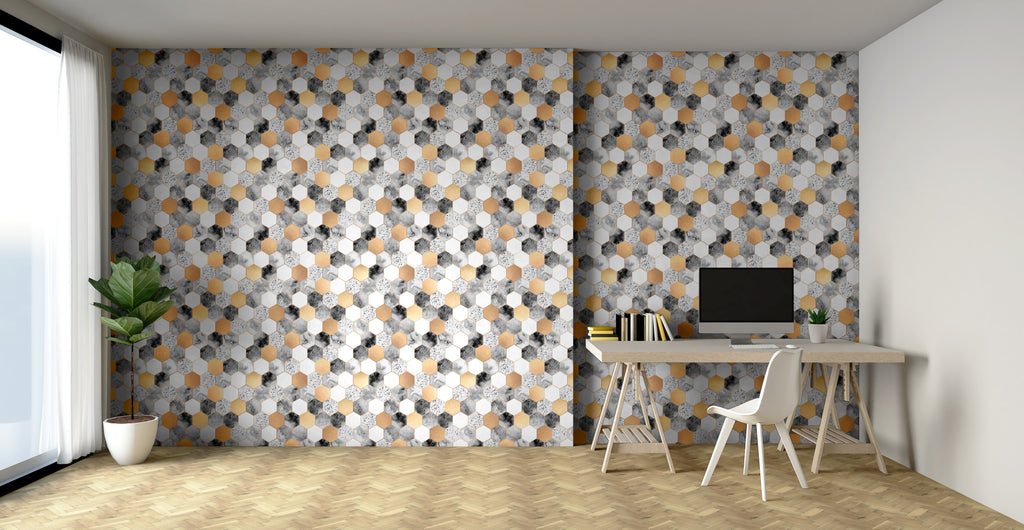 Papel pintado vinílico adhesivo Wallplas Panal