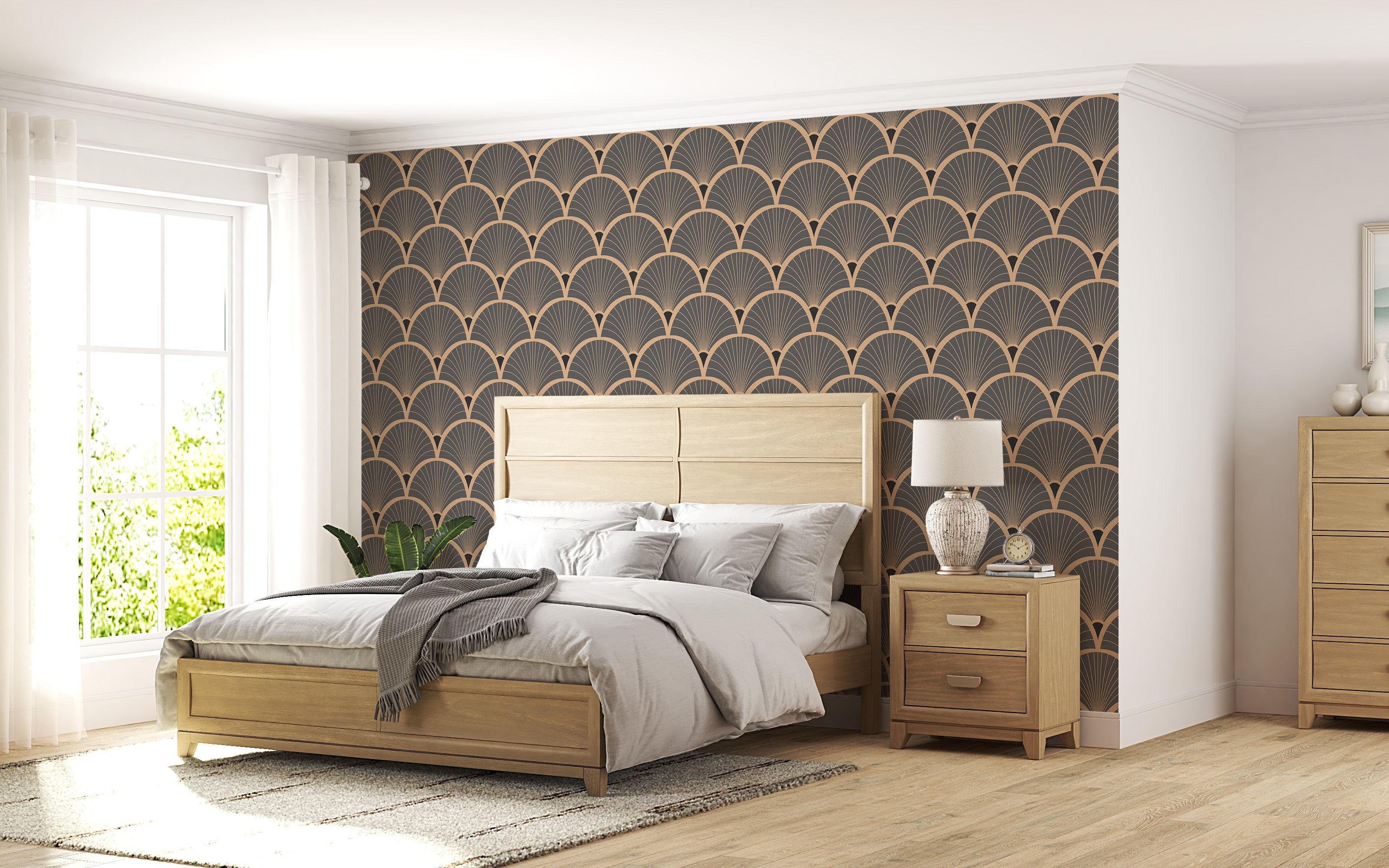 Papel pintado vinílico adhesivo Wallplas Ondas