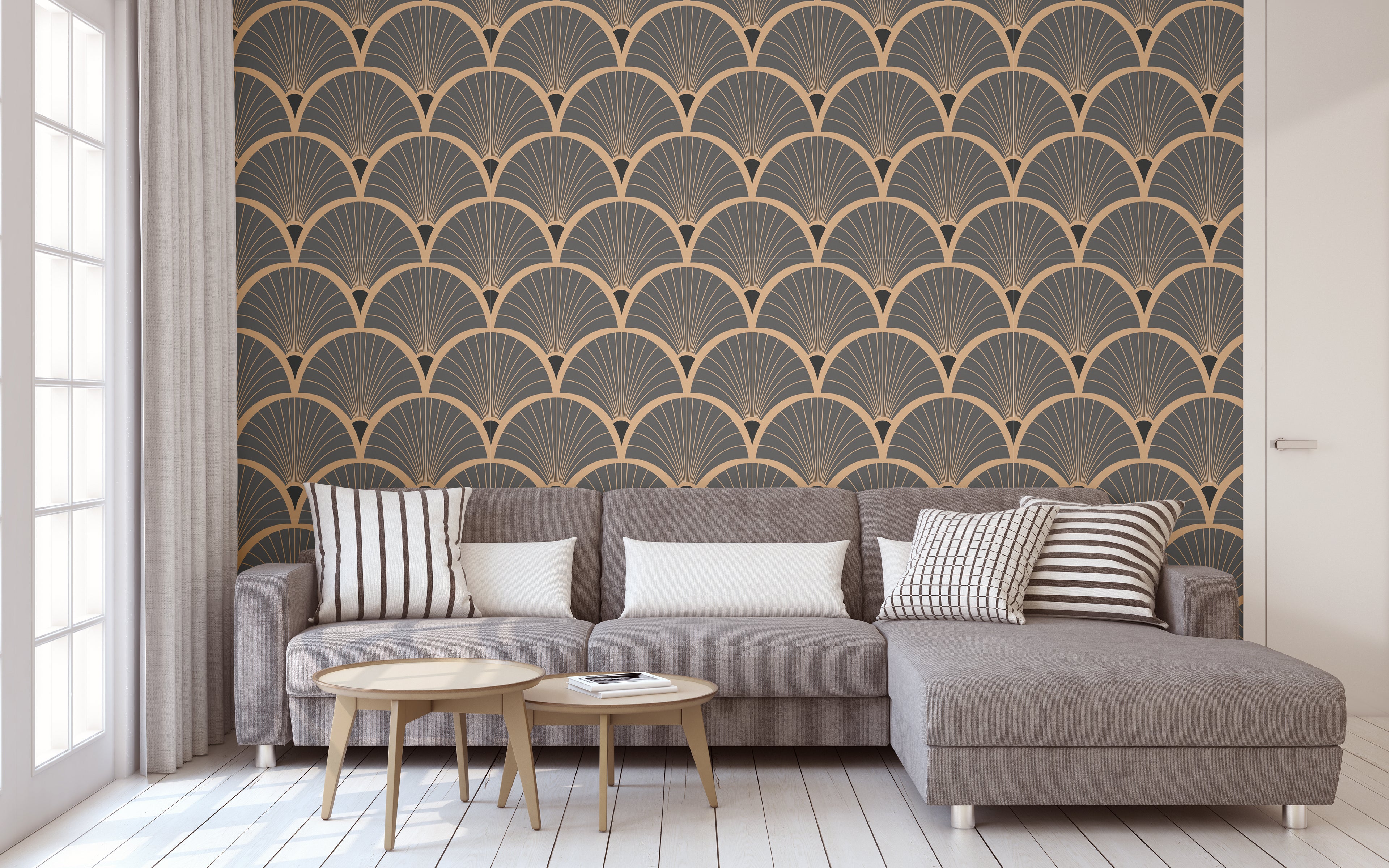 Papel pintado vinílico adhesivo Wallplas Ondas