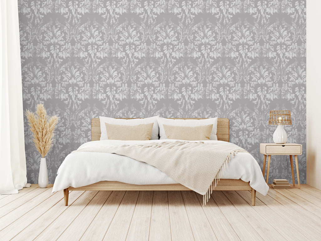 Papel pintado vinílico adhesivo Wallplas Valencia gris