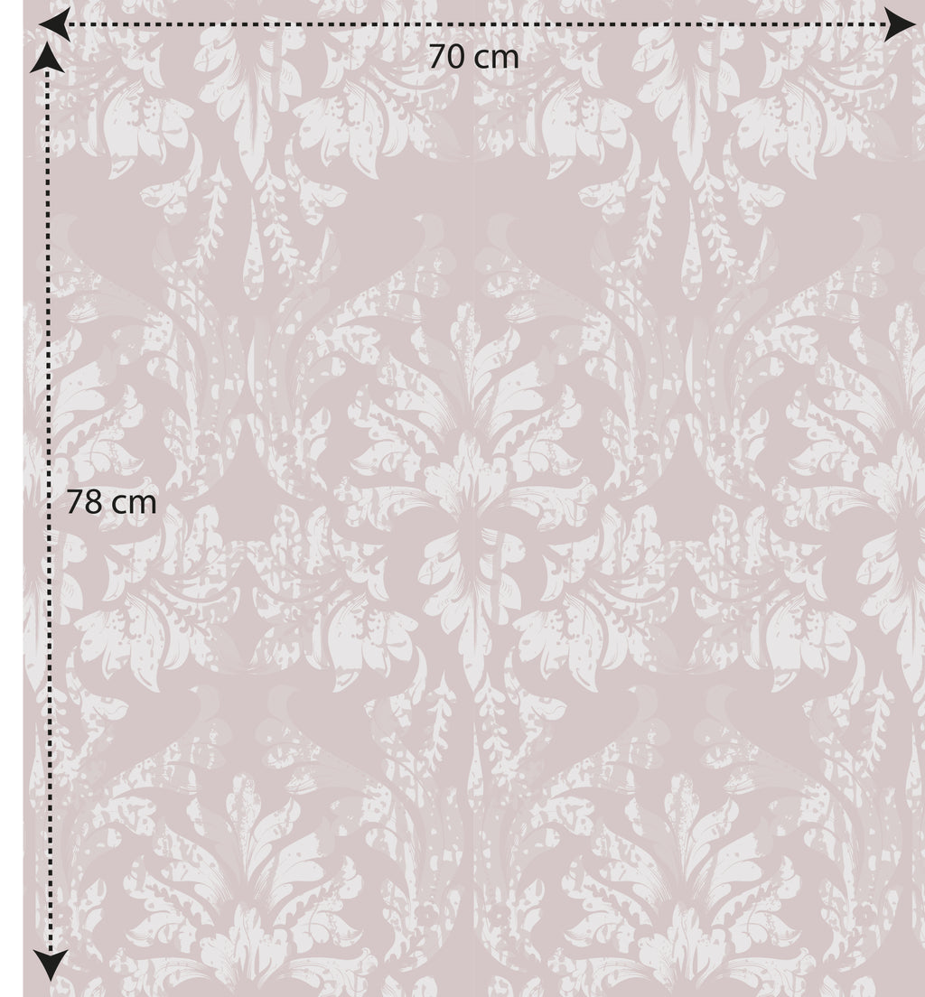 Papel pintado vinílico adhesivo Wallplas Valencia beige/blanco