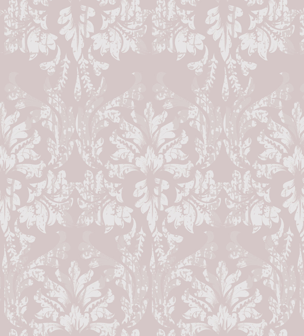 Papel pintado vinílico adhesivo Wallplas Valencia beige/blanco