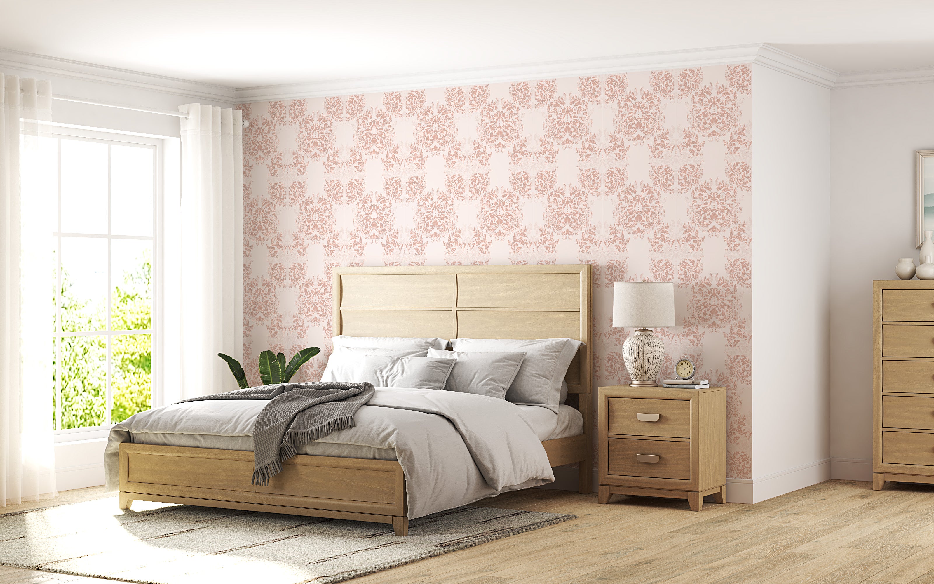 Papel pintado vinílico adhesivo Wallplas Castellon beige