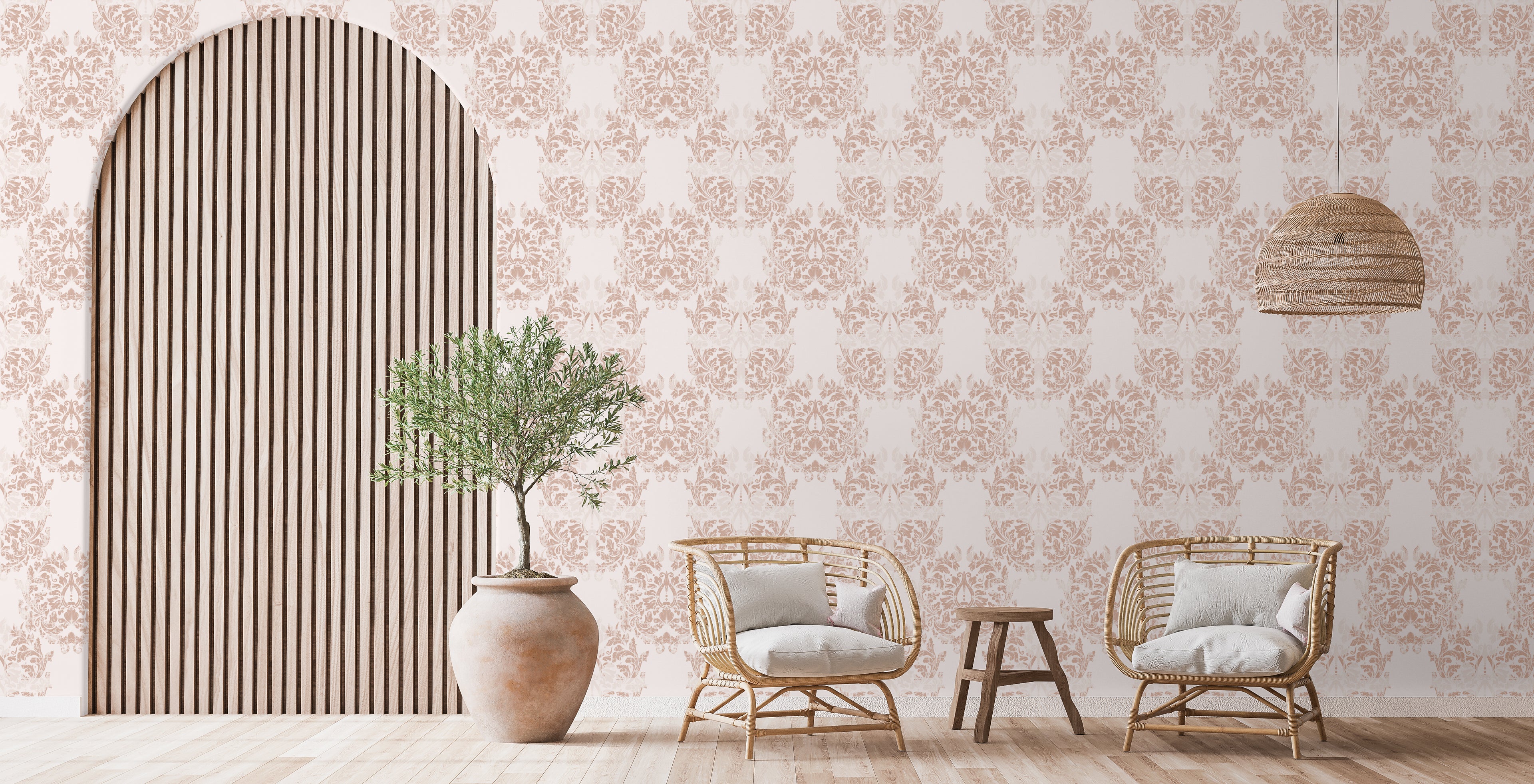Papel pintado vinílico adhesivo Wallplas Castellon beige