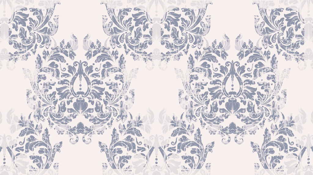 Papel pintado vinílico adhesivo Wallplas Castellon beige/azul