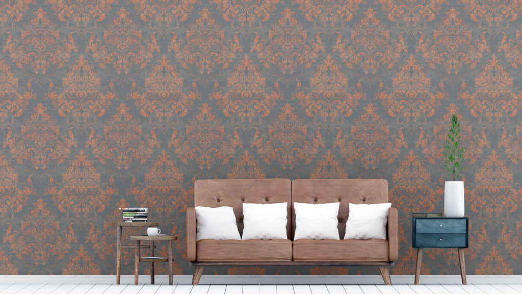 Papel pintado vinílico adhesivo Wallplas Alicante gris