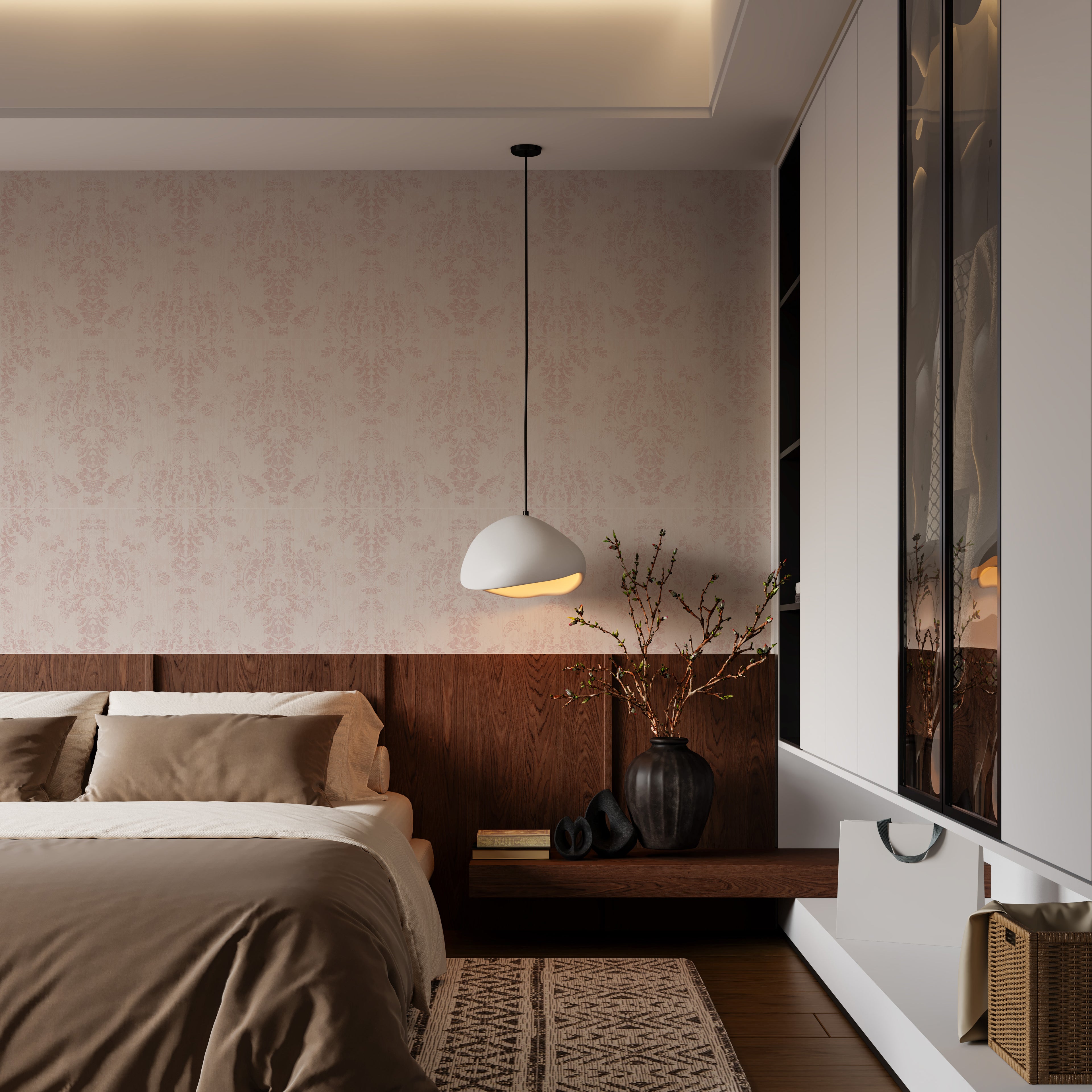 Papel pintado vinílico adhesivo Wallplas Vintage Rosa