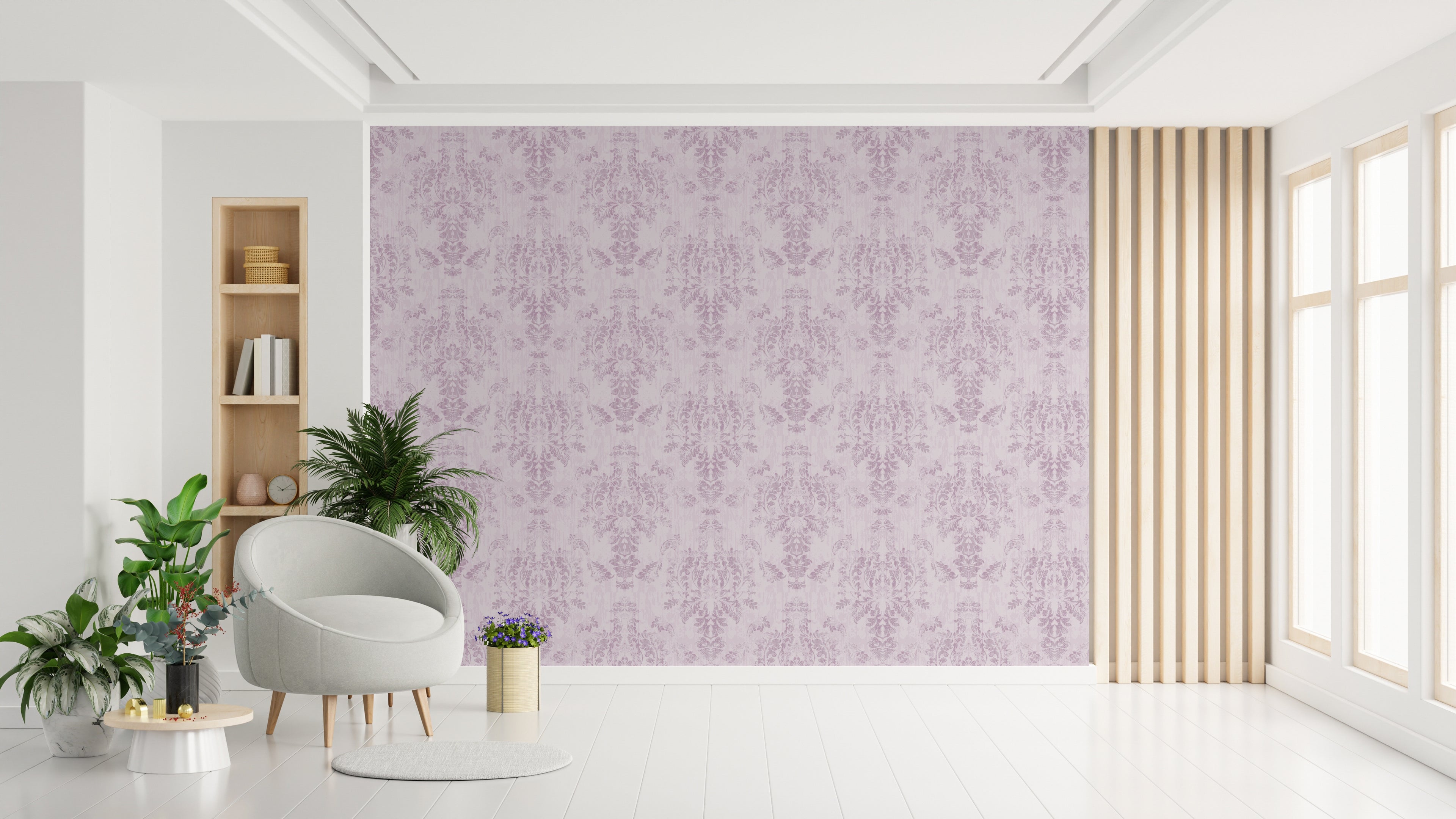Papel pintado vinílico adhesivo Wallplas Vintage Violeta