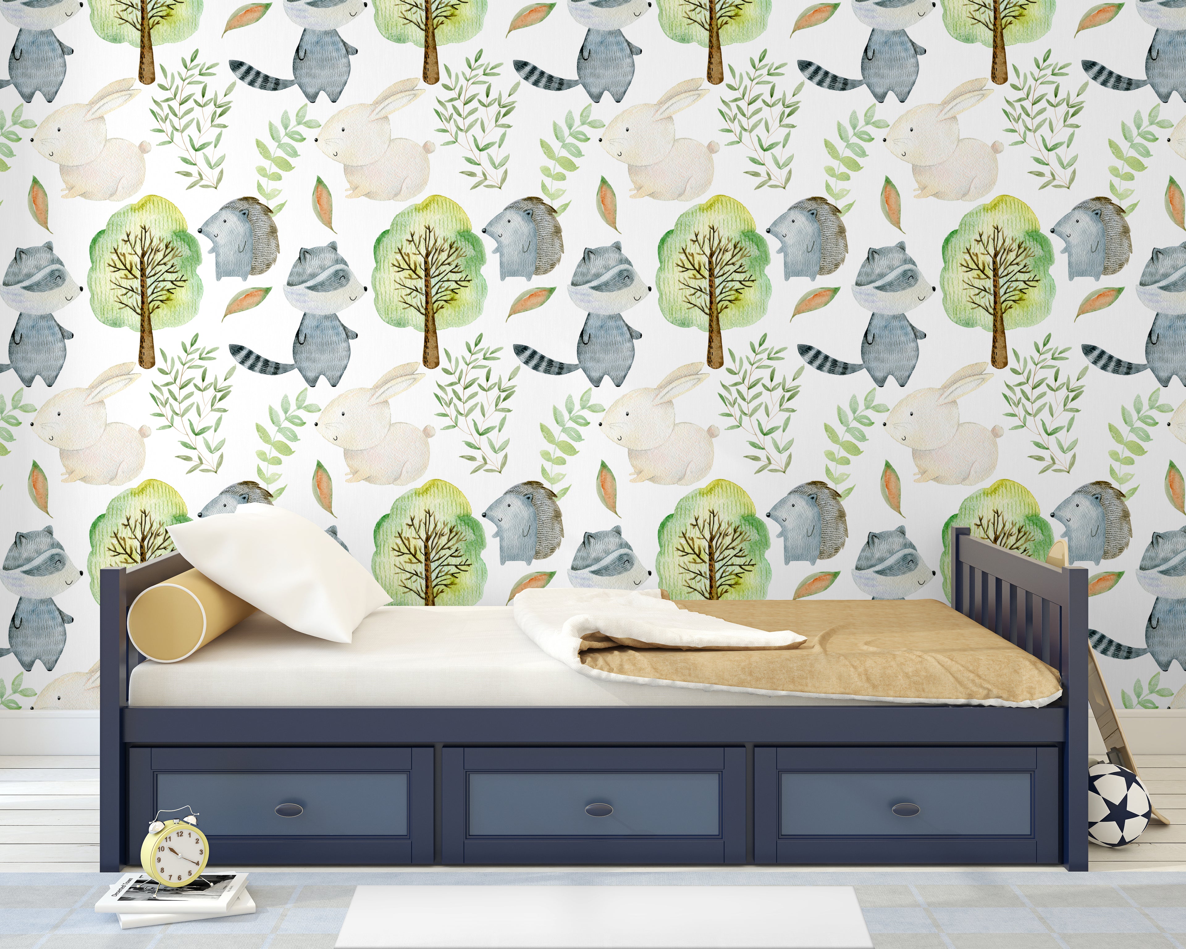 Papel pintado vinílico adhesivo Wallplas infantil Conejos