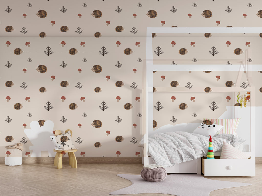 Papel pintado vinílico adhesivo Wallplas infantil Erizos