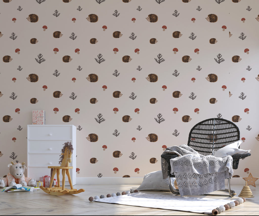 Papel pintado vinílico adhesivo Wallplas infantil Erizos