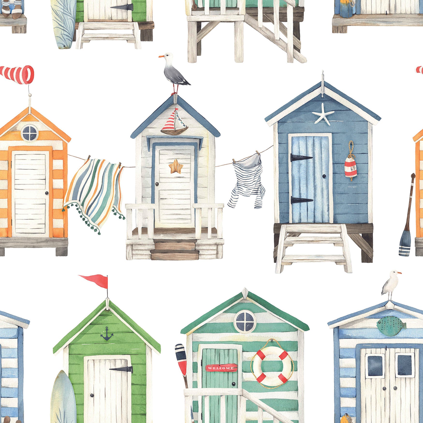 Papel pintado vinílico adhesivo Wallplas infantil Playa