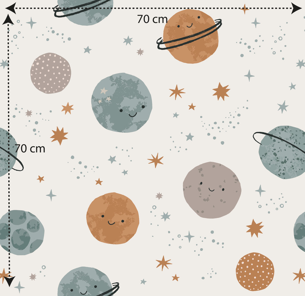 Papel pintado vinílico adhesivo infantil Wallplas Planetas