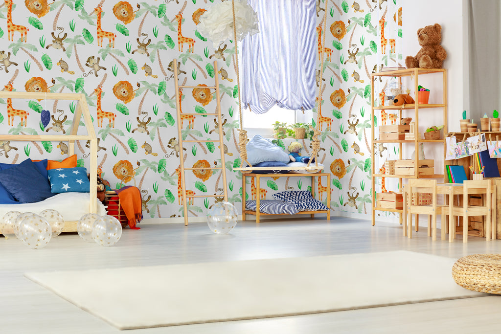 Papel pintado vinílico adhesivo infantil Wallplas Africa