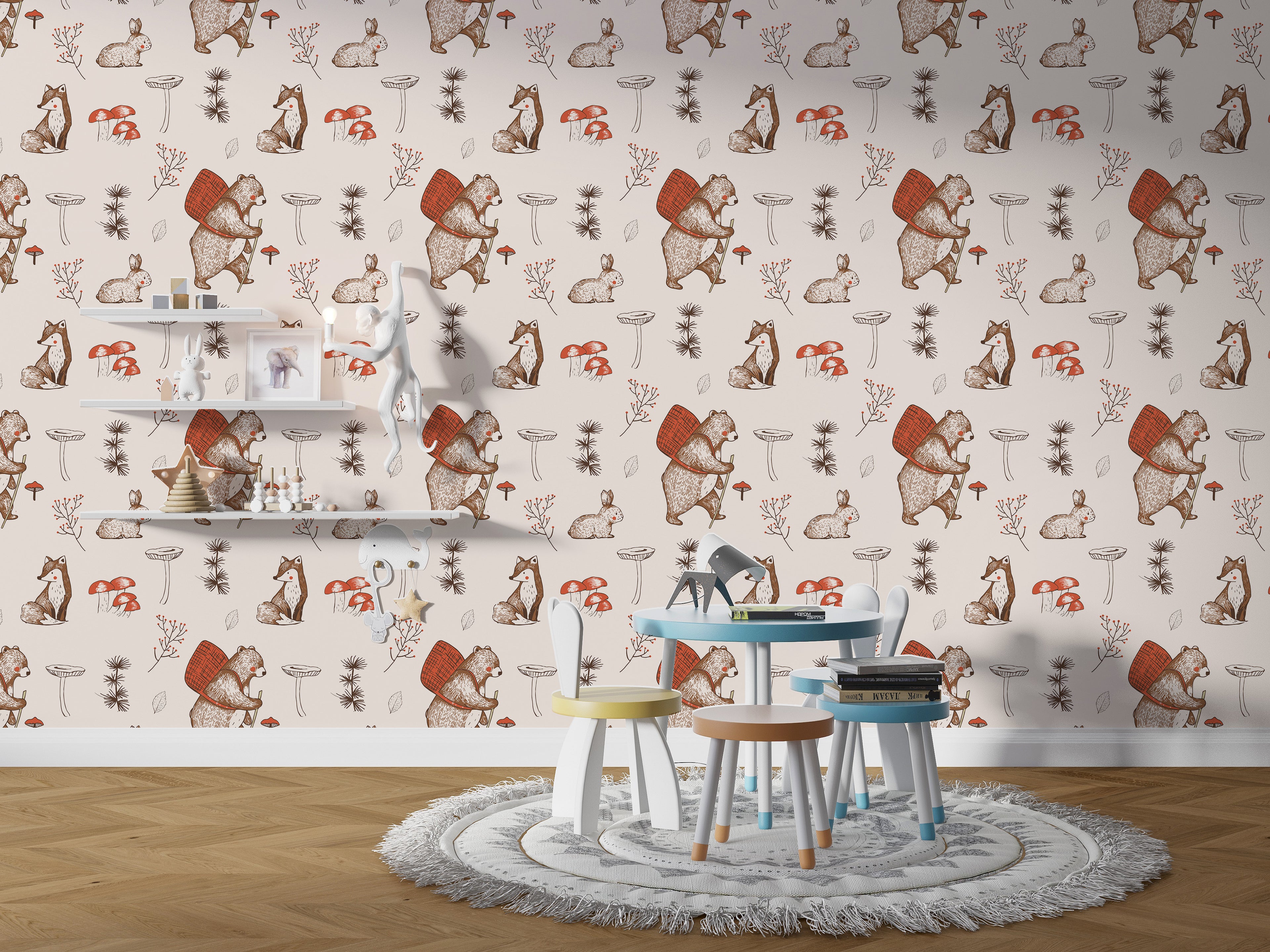Papel pintado vinílico adhesivo Wallplas infantil Campo