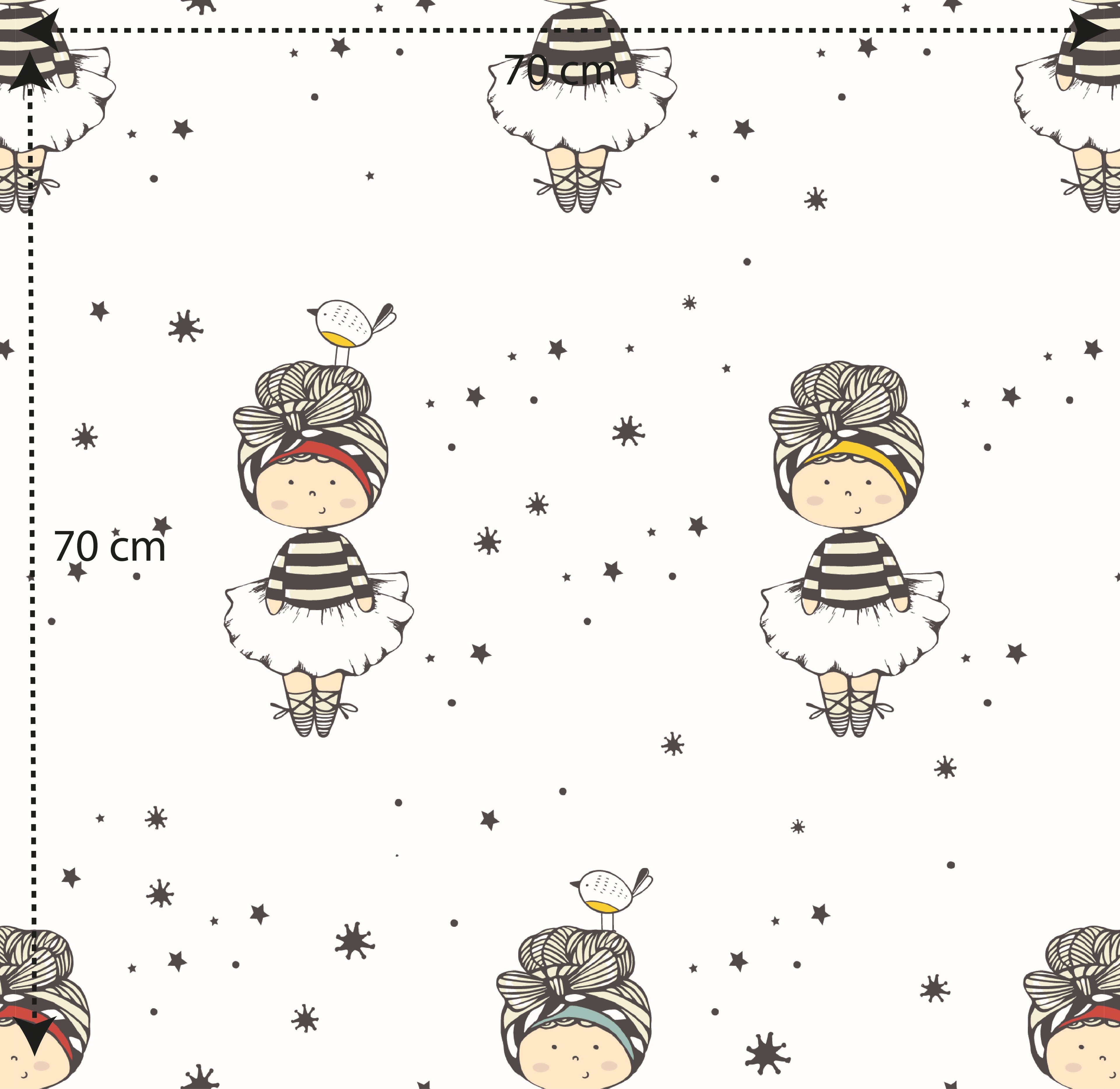 Papel pintado vinílico adhesivo Wallplas infantil Bailarina