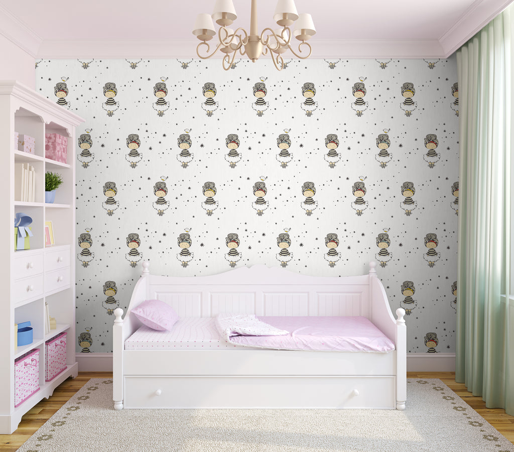 Papel pintado vinílico adhesivo Wallplas infantil Bailarina